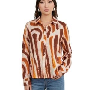 Abstract Printed Smart Casual Oversized Shirt
