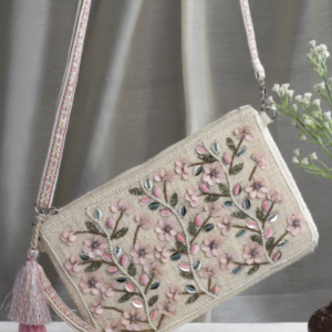 Floral Shopper Sling Bag with Tasselled