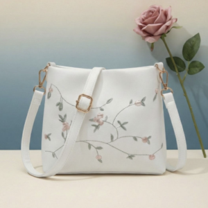 Floral Embellished PU Sling Bag