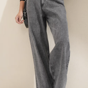 Women Grey Wide Leg Jeans
