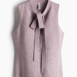 Knitted bow-collar top